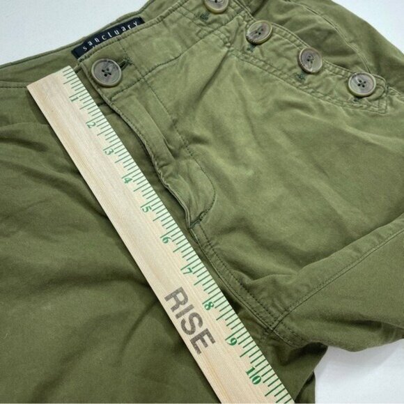Sanctuary Womens Size 27 raw hem green straight leg pants a1346 - Picture 11 of 11
